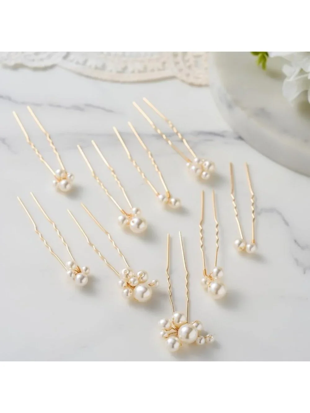 Elegant Pearl Bridal Hair Pins - 9Pcs Wedding Hair Accessories for Brides